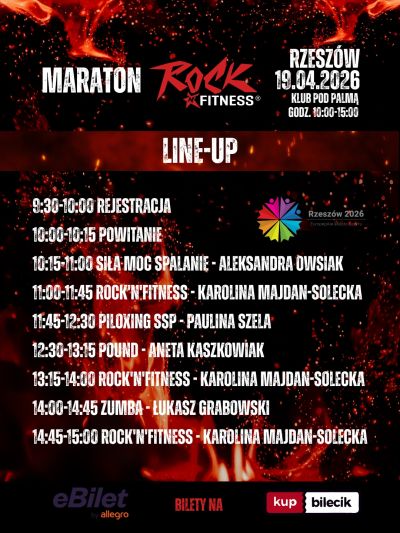 program wydarzenia Maraton Rock'n'Fitness