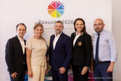 zdjęcie z konferencji prasowej Rzeszów Europejskim Miastem Sportu 2026, fot. Grzegorz Bukała, Urząd Miasta Rzeszowa