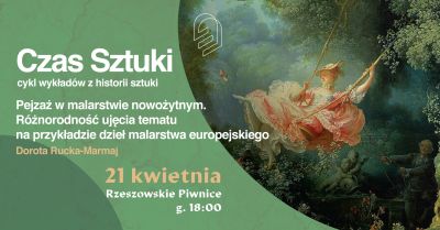 Grafika promująca wykład z cyklu Czas sztuki