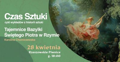 Grafika promująca wykład z cyklu Czas sztuki