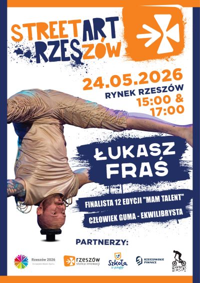 grafika promująca wsytęp Łukasza Frasia