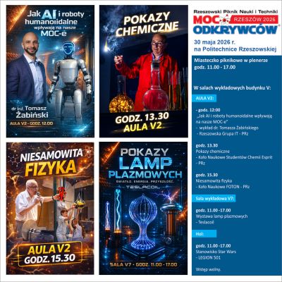 Grafika promująca Rzeszowski Piknik Nauki i Techniki 2026